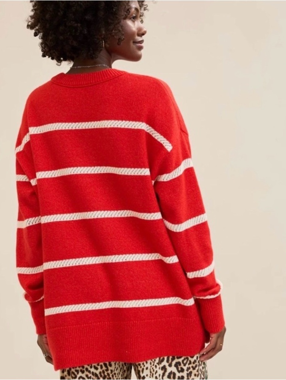 Aerie red and white stripped sweater